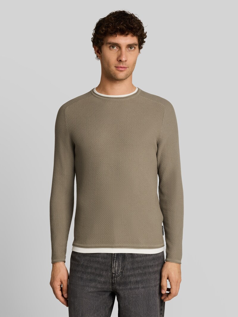 Tom Tailor Strickpullover im 2-in-1-Look - Dark Sage Green Tom Tailor Strickpullover im 2-in-1-Look - Dark Sage Green