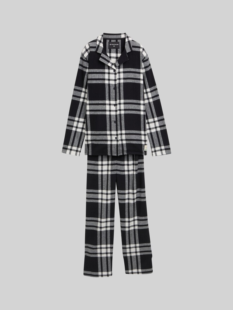 Tom Tailor Pyjama-Set mit Karomuster - Grey-dark-check
