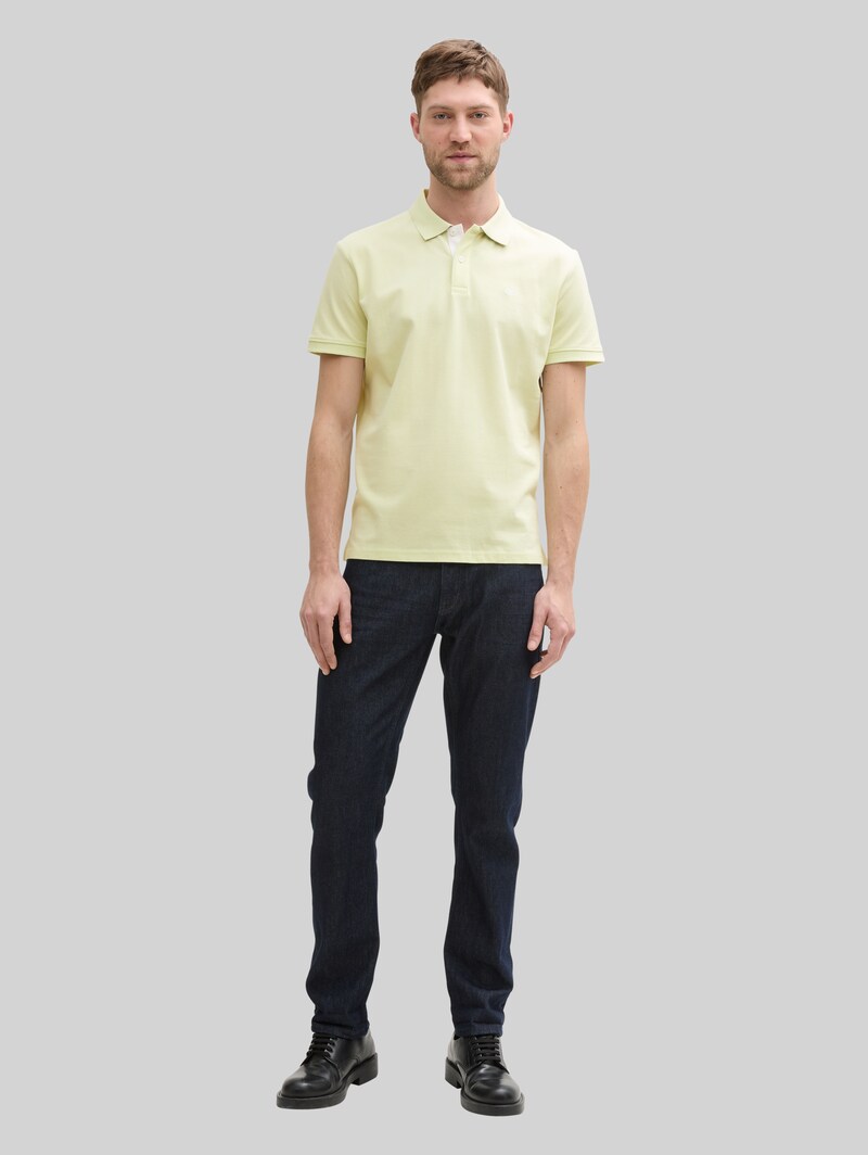 Tom Tailor Piqué Poloshirt mit Logo-Stickerei - Lime Cream Green