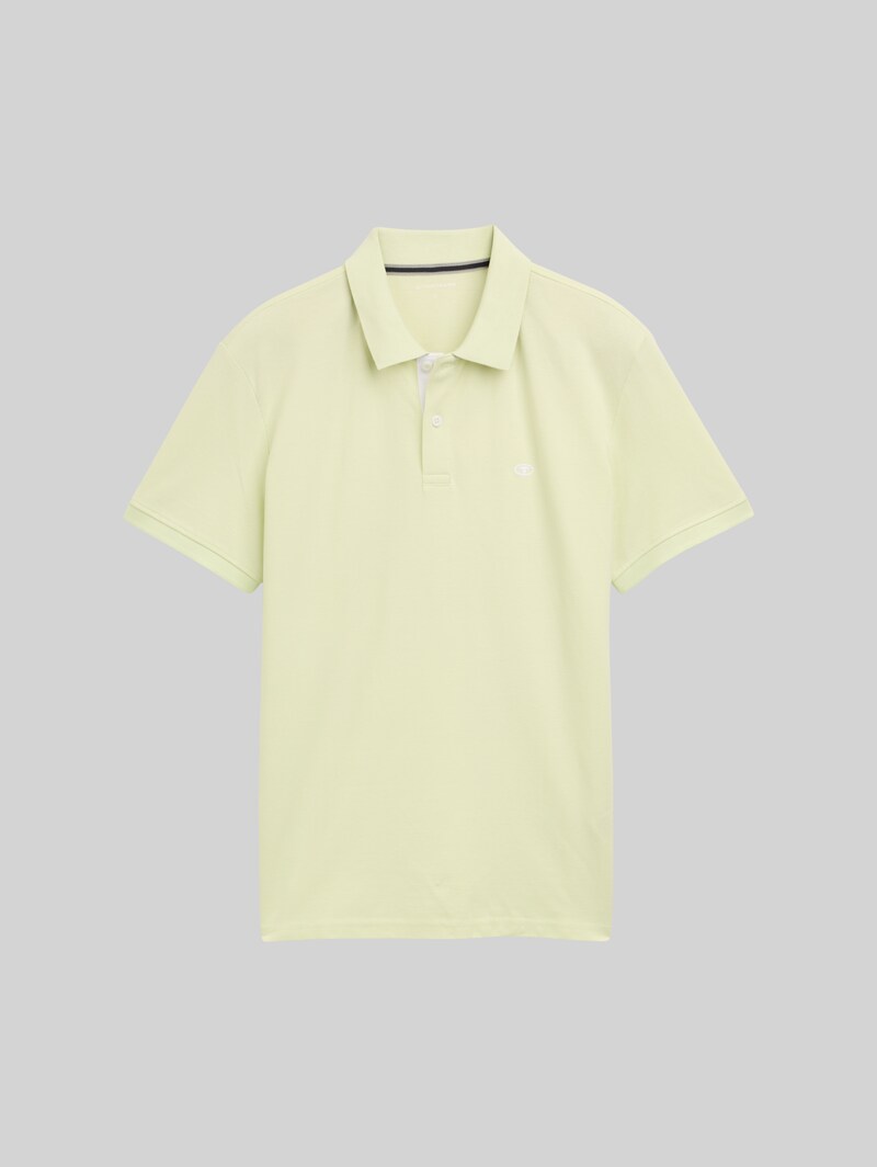 Tom Tailor Piqué Poloshirt mit Logo-Stickerei - Lime Cream Green