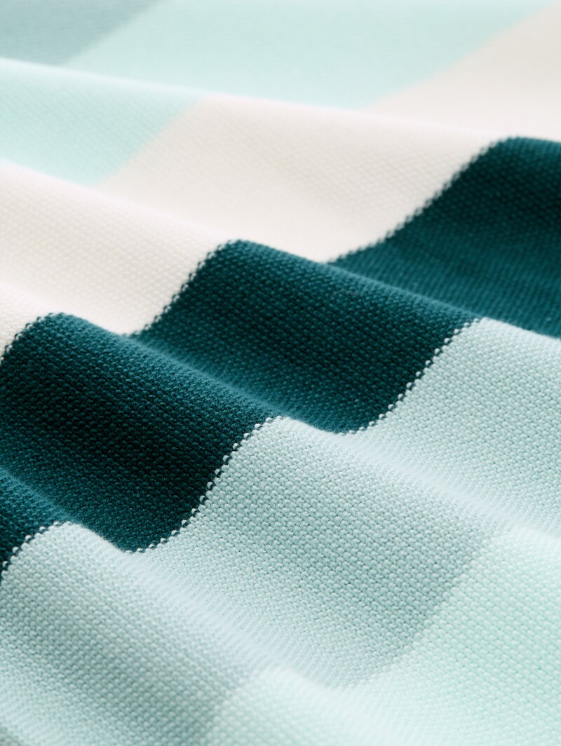 Tom Tailor Strickpullover mit Rundhalsausschnitt - Green Mint White Stripe