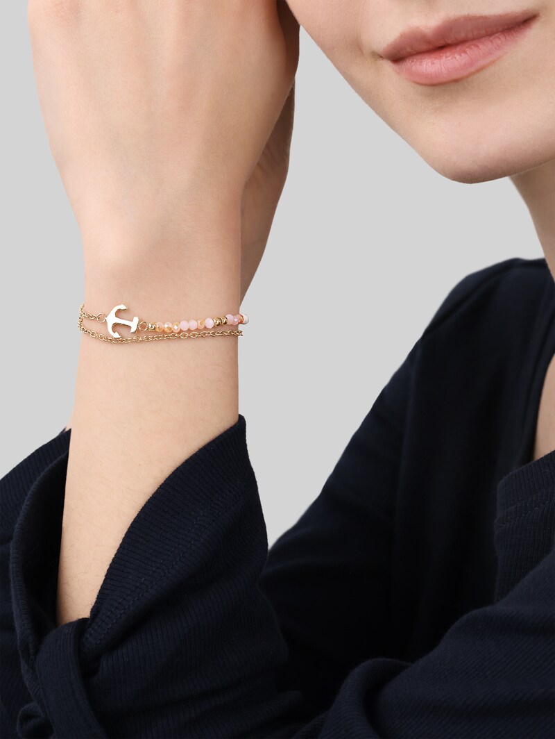 Tom Tailor Gliederarmkette Anker aus Edelstahl rosé - Rose Gold