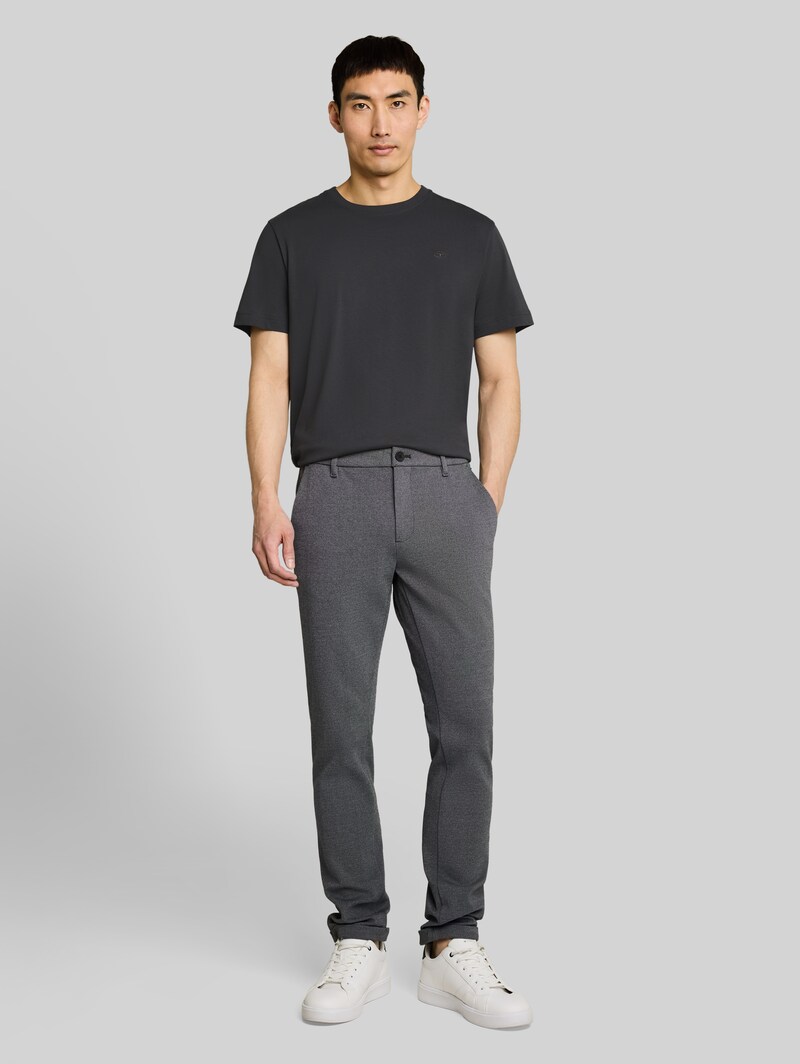 Tom Tailor T-Shirt mit Logo-Stickerei - Tarmac Grey