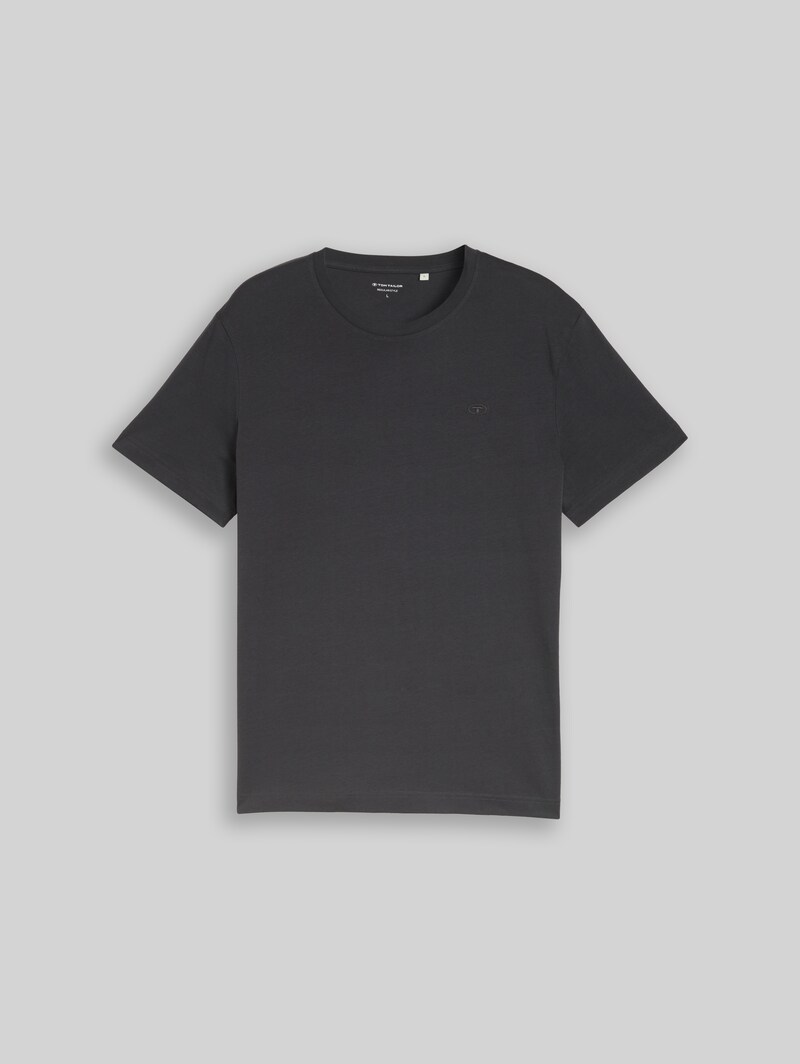 Tom Tailor T-Shirt mit Logo-Stickerei - Tarmac Grey