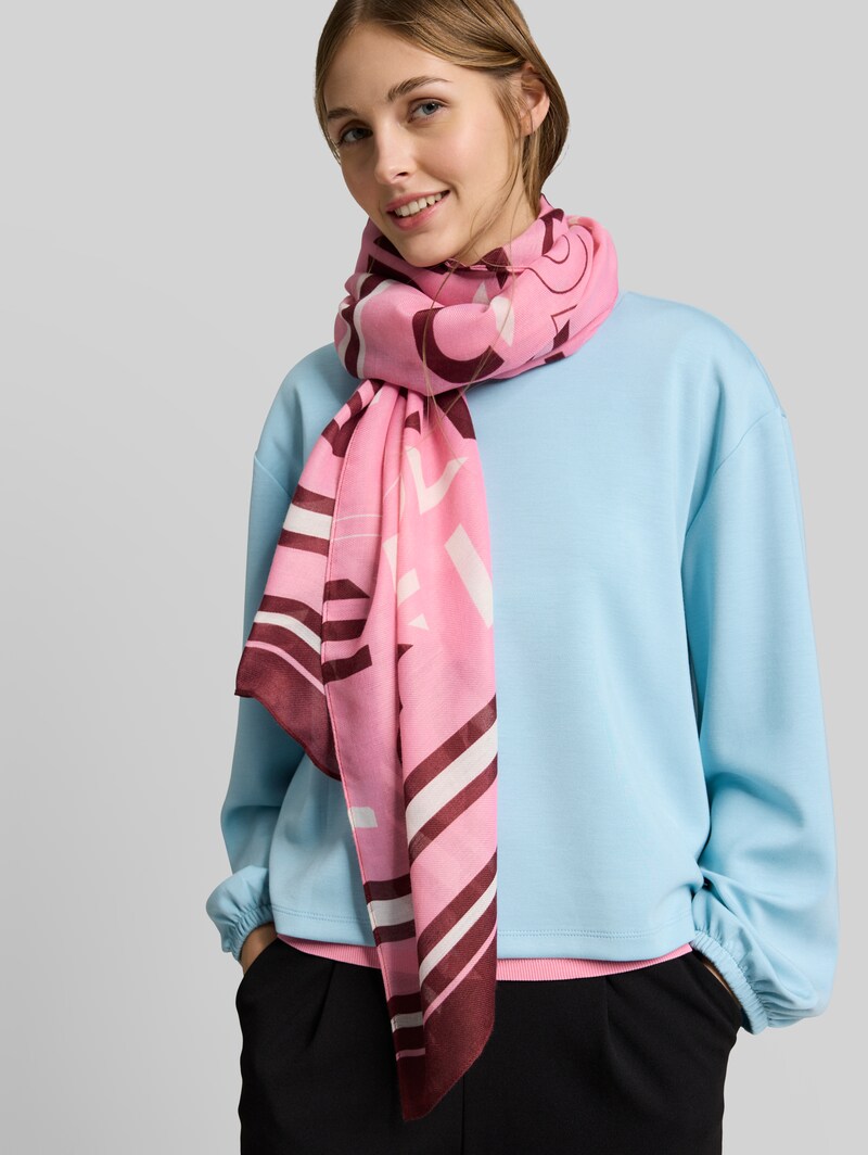 Tom Tailor Schal mit Schriftzug - Red Pink Heart Design