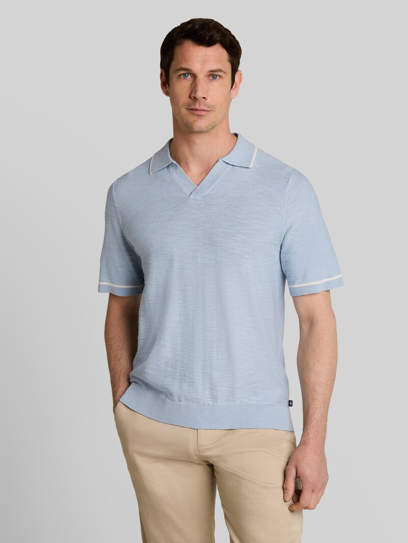 Tom Tailor Strick-Poloshirt aus Baumwolle - Light Blue Grey Tom Tailor Strick-Poloshirt aus Baumwolle - Light Blue Grey