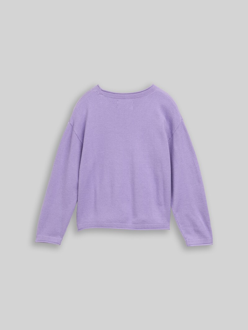 Tom Tailor Strickpullover mit Blumen-Motiv - Sweet Purple Tom Tailor Strickpullover mit Blumen-Motiv - Sweet Purple