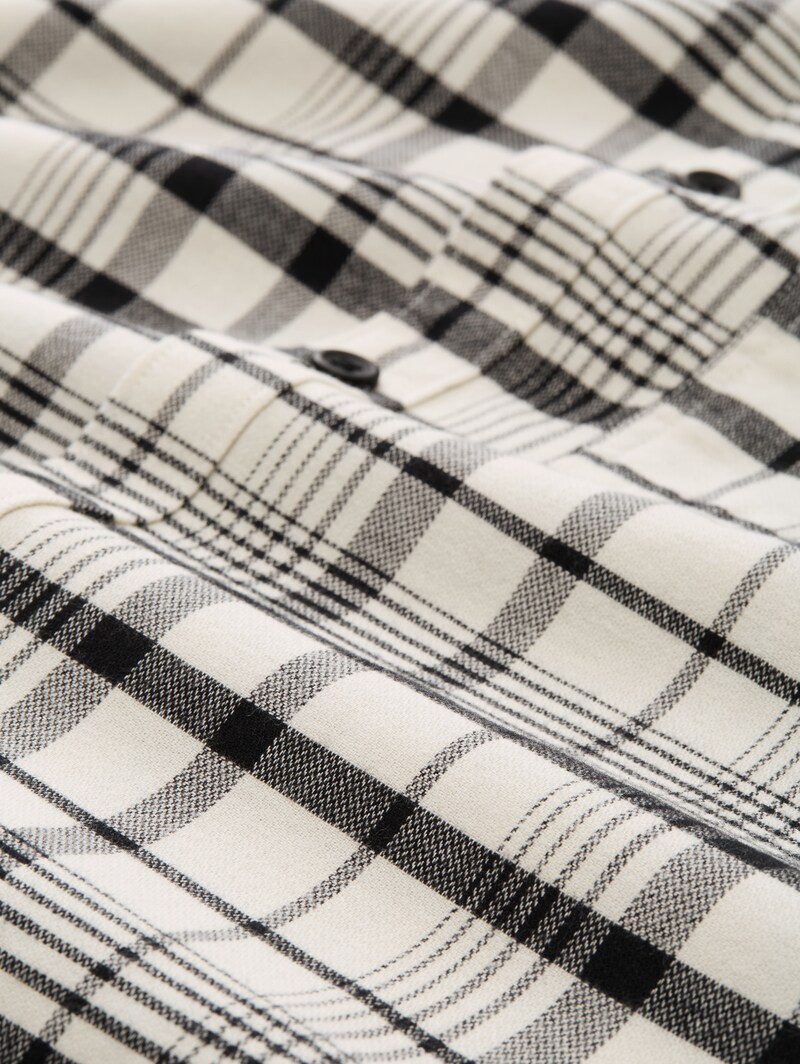 Tom Tailor Relaxed Fit Hemd mit Karomuster - Greyish White Black Check