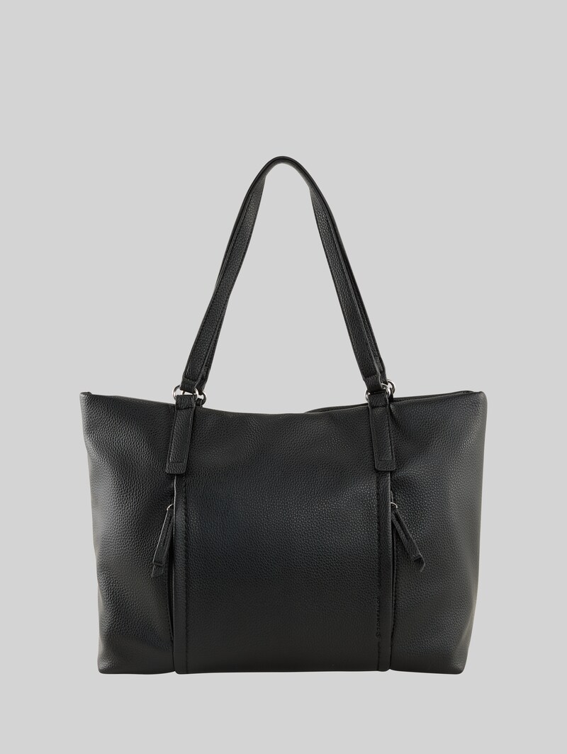 Tom Tailor TTBECA L Shopper mit Reißverschluss-Details - Schwarz / Black Tom Tailor TTBECA L Shopper mit Reißverschluss-Details - Schwarz / Black
