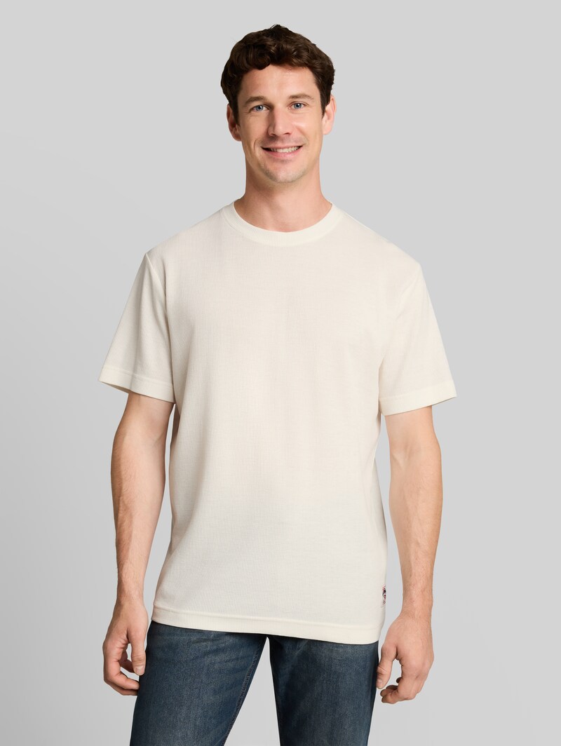 Tom Tailor T-Shirt mit Waffelstruktur - Gardenia White Tom Tailor T-Shirt mit Waffelstruktur - Gardenia White