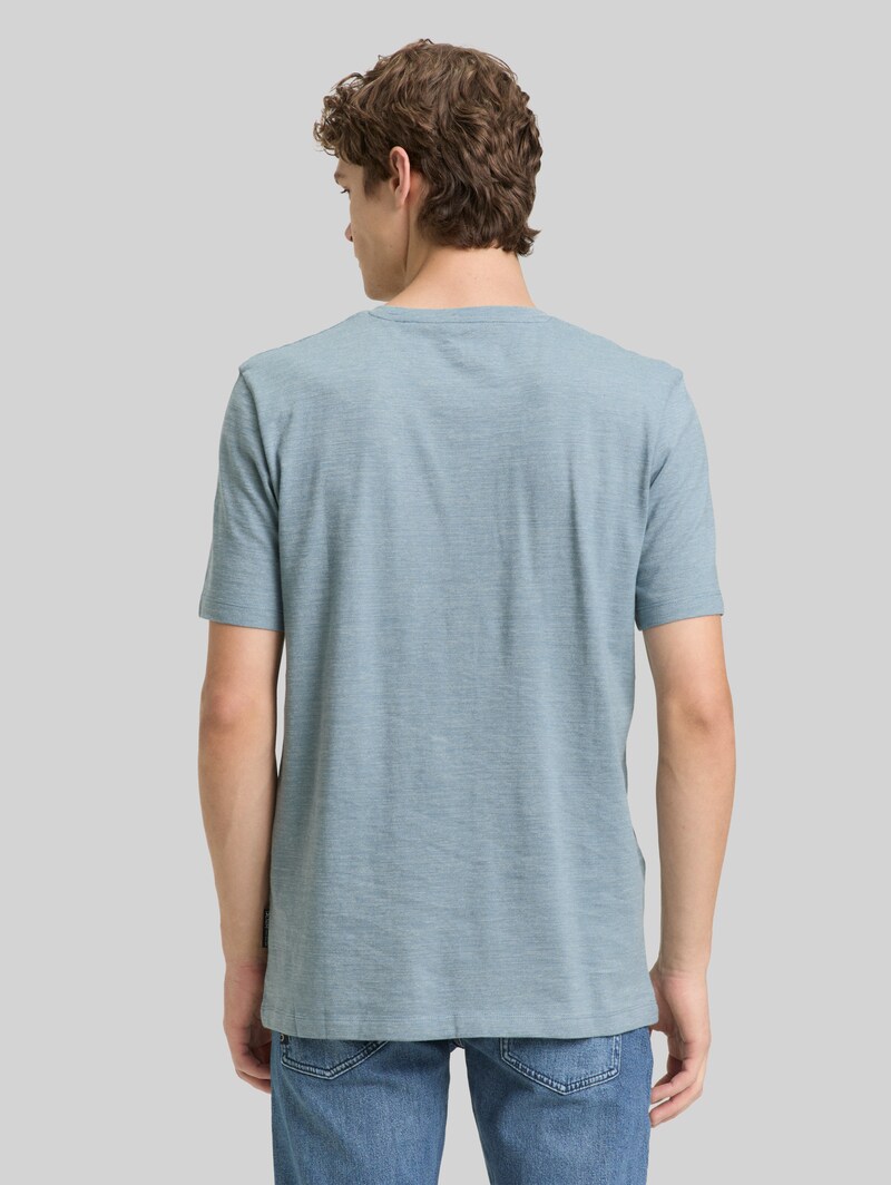 Tom Tailor T-Shirt in Melange-Optik - Citadel Blue Melange