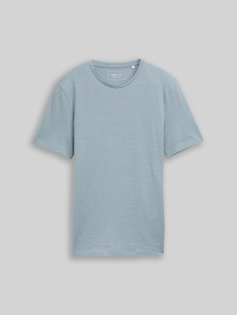 Tom Tailor T-Shirt in Melange-Optik - Citadel Blue Melange