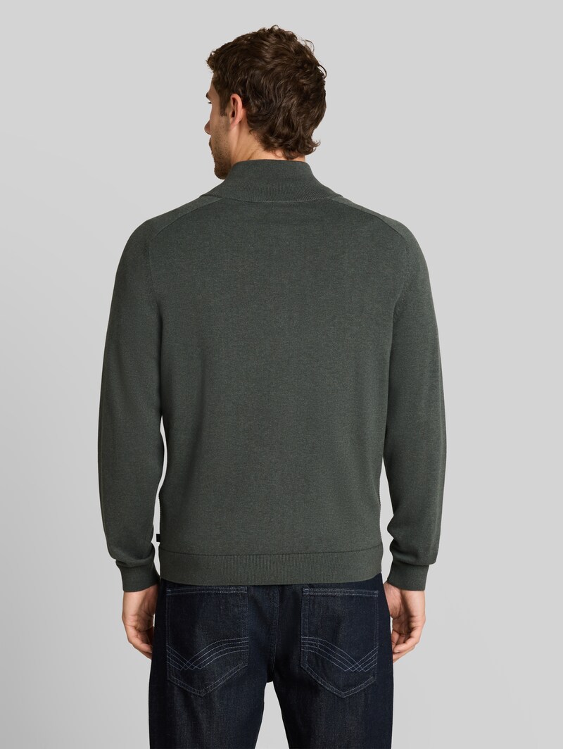 Tom Tailor Strickjacke aus Baumwolle - Darkest Olive Melange