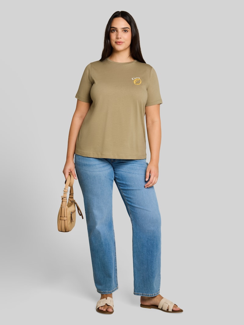 Tom Tailor Plus Size - T-Shirt mit Print - Silver Olive