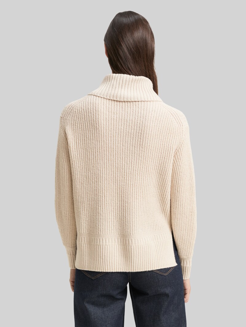 Tom Tailor Loose Fit Rollkragenpullover - Sand Stone Beige Melange