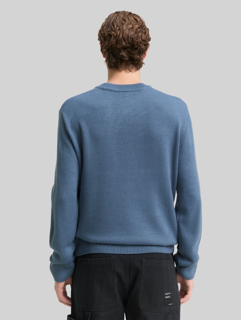 Tom Tailor Strickpullover mit Rundhalsausschnitt - Dusty Denim Blue