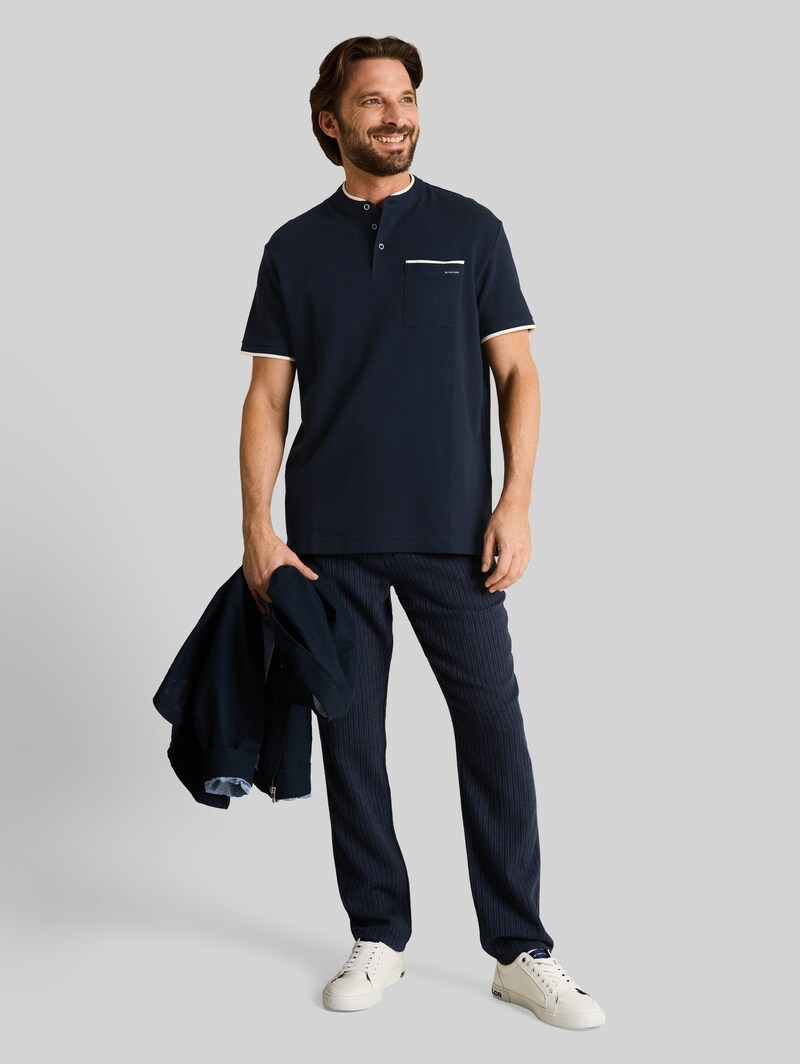 Tom Tailor Poloshirt mit Brusttasche - Sky Captain Blue Ottoman