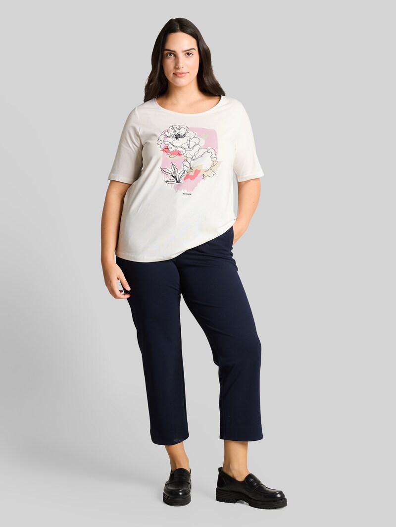 Tom Tailor Plus Size - T-Shirt mit Print - Whisper White