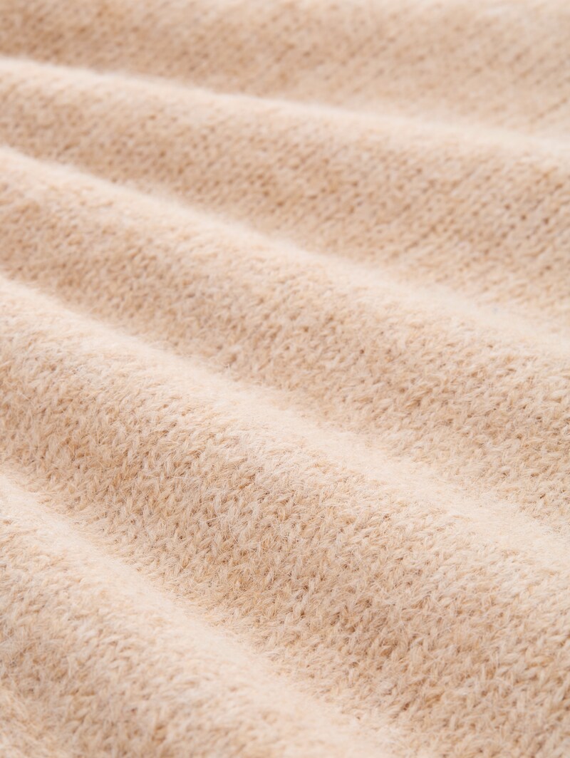 Tom Tailor Strickpullover mit Wollanteil - Sand Stone Beige Melange