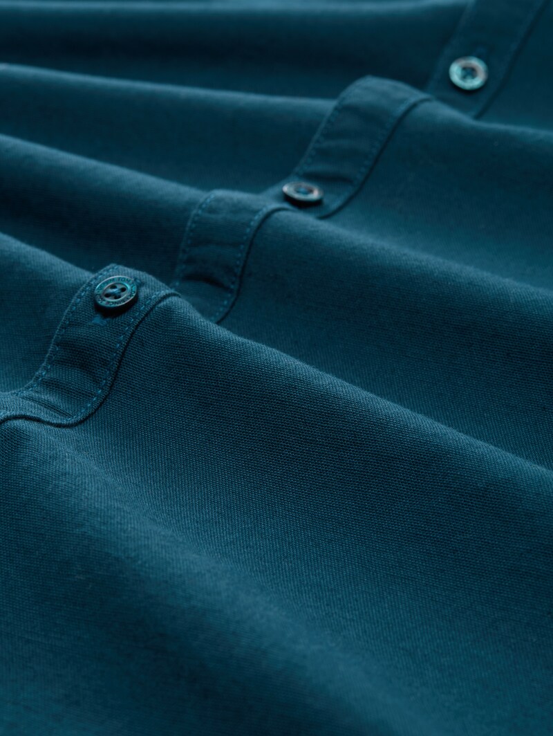 Tom Tailor Regular Fit Hemd mit Logo-Stickerei - Deep Pond Green