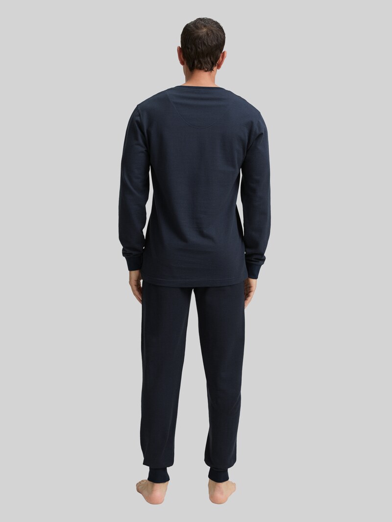 Tom Tailor Ripp Pyjama-Set - Blue-dark-solid