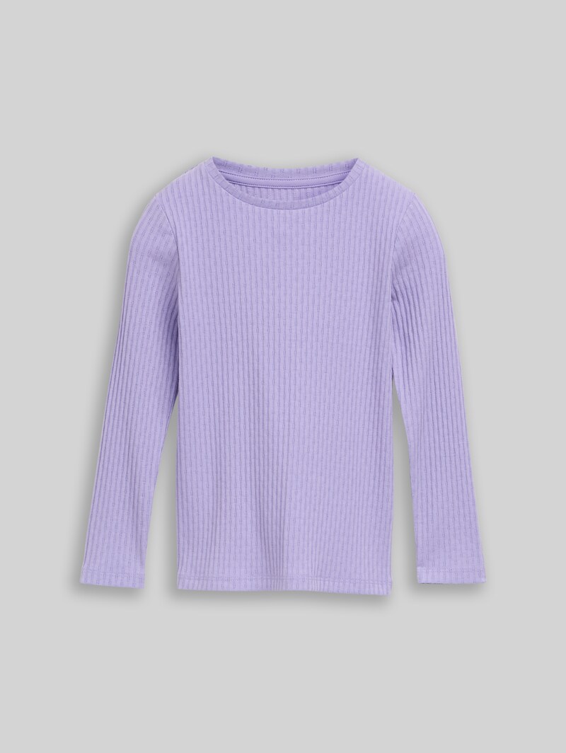 Tom Tailor Langarmshirt mit Rippstruktur - Sweet Purple