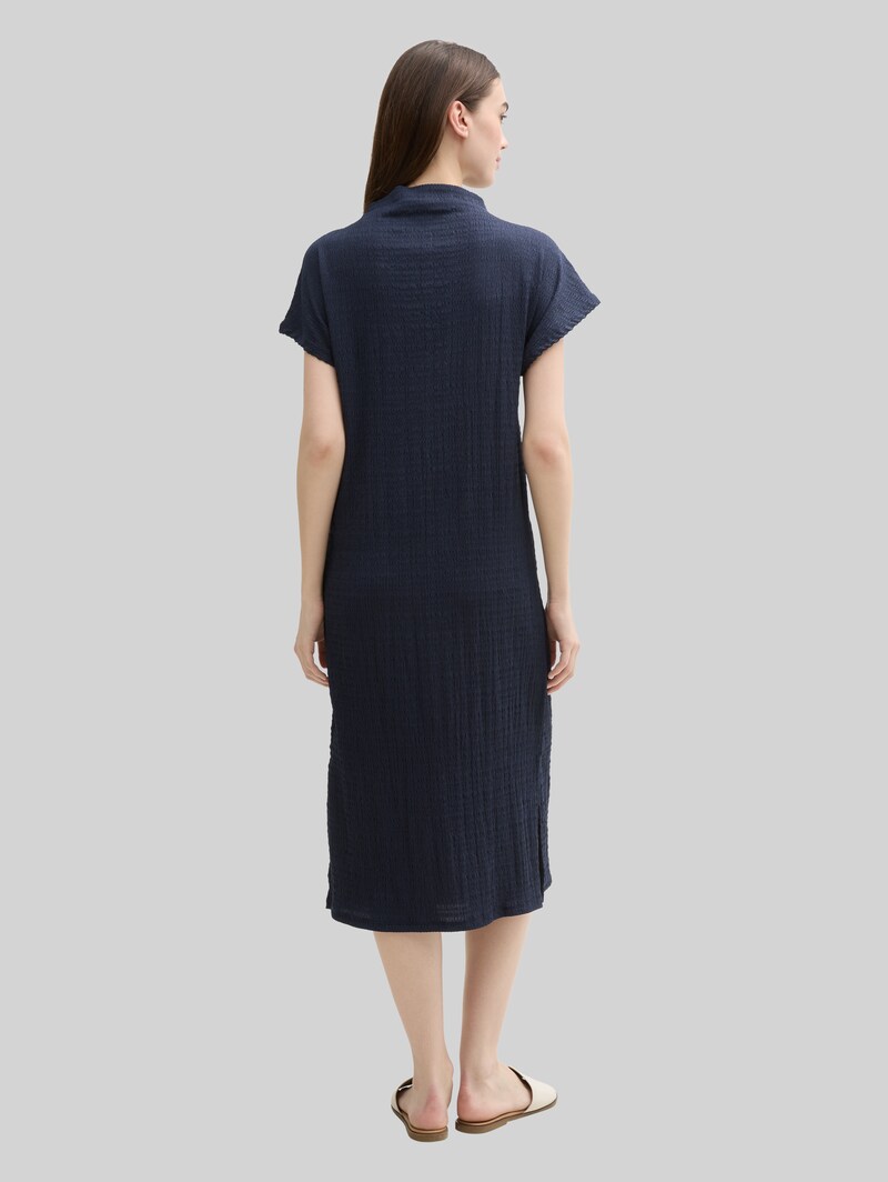 Tom Tailor Midi-Kleid mit Stehkragen - Sky Captain Blue
