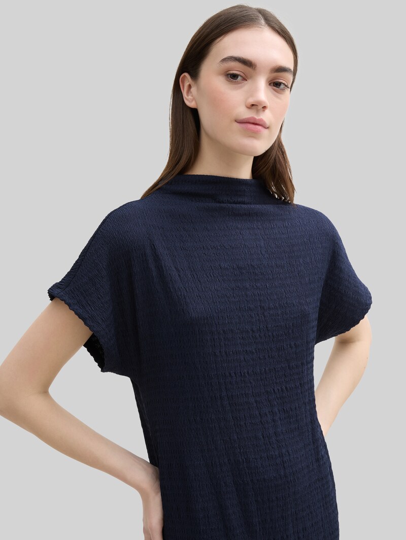 Tom Tailor Midi-Kleid mit Stehkragen - Sky Captain Blue