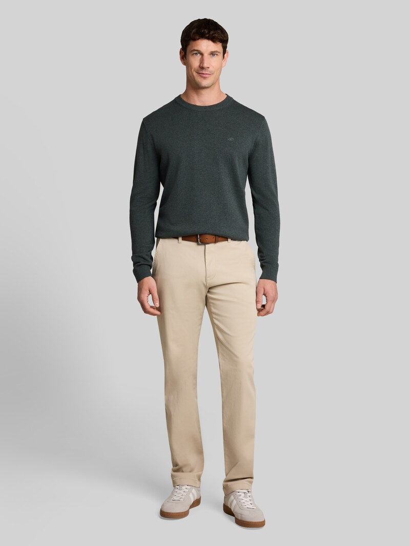 Tom Tailor Basic Strickpullover aus Baumwolle - Darkest Olive Melange