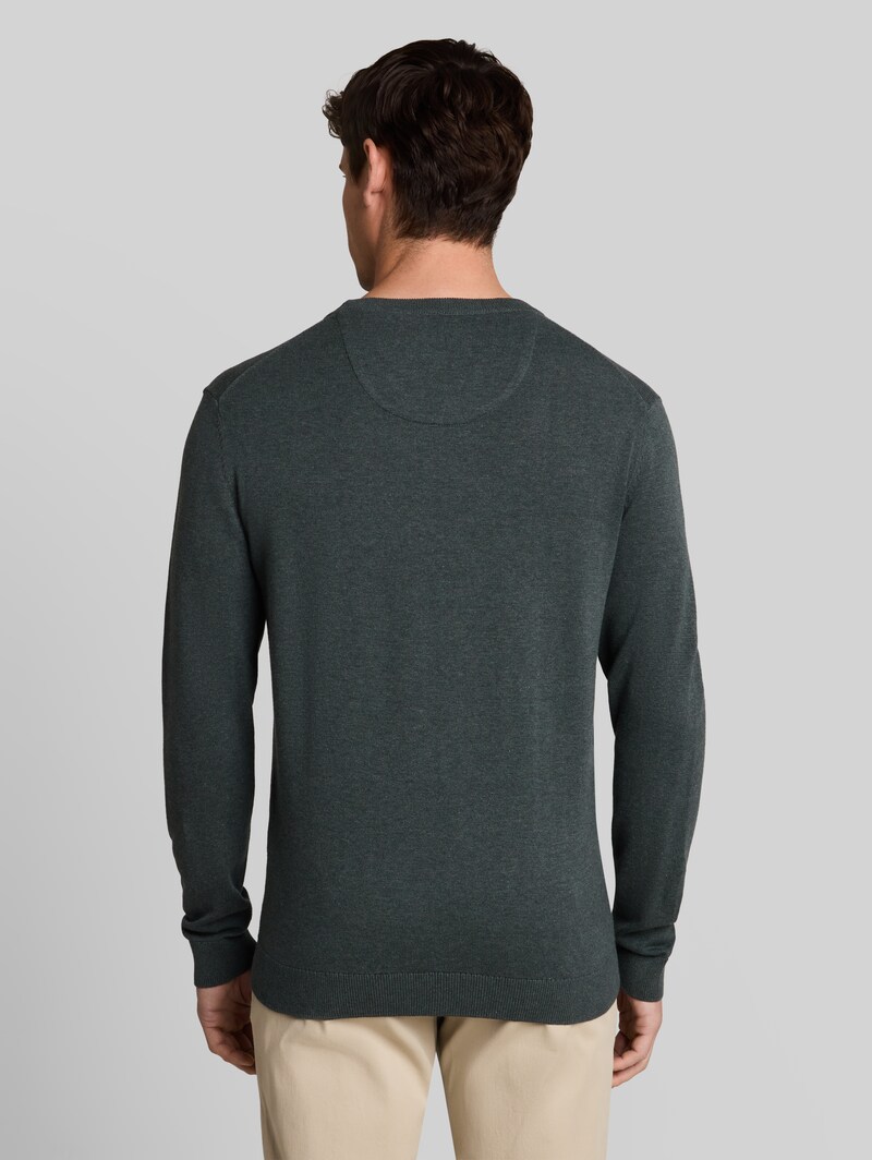 Tom Tailor Basic Strickpullover aus Baumwolle - Darkest Olive Melange