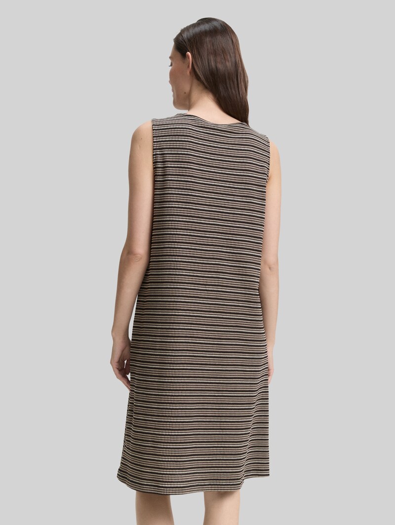 Tom Tailor Jacquard Kleid - Black Knit Structure Stripe