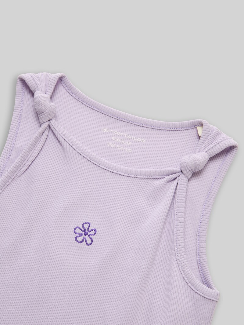 Tom Tailor Ripp Top mit Knoten-Detail - Cool Lilac