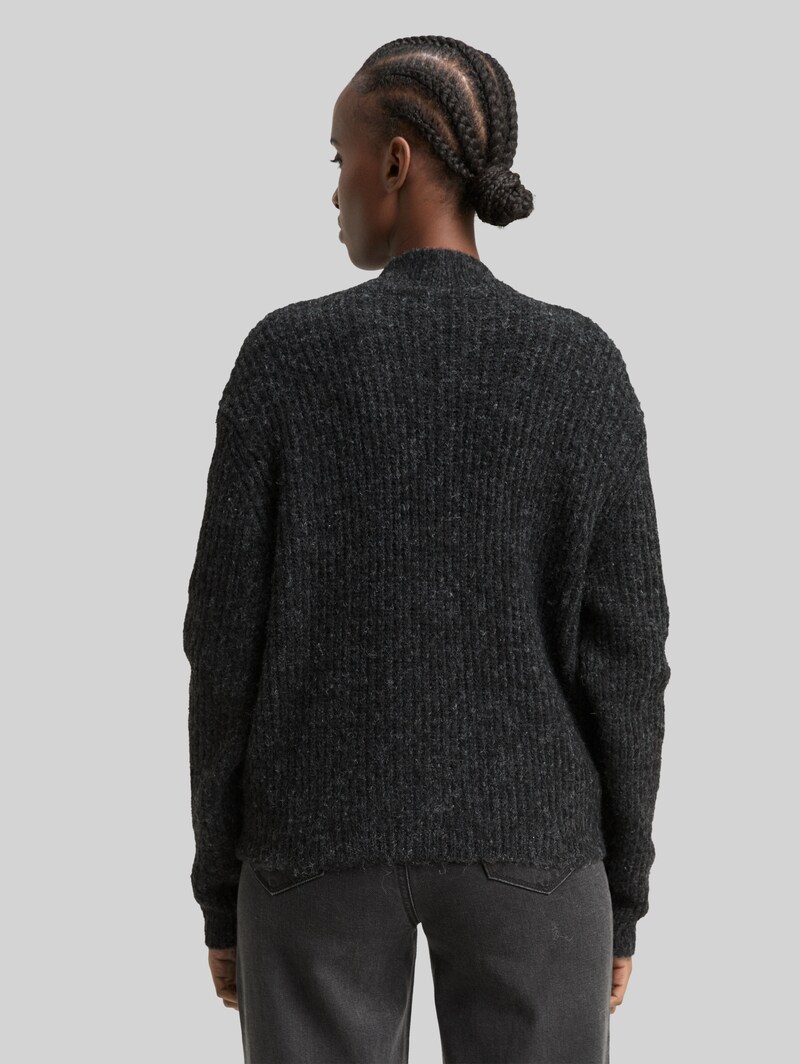Tom Tailor Cardigan mit Reißverschluss - Shale Grey Melange