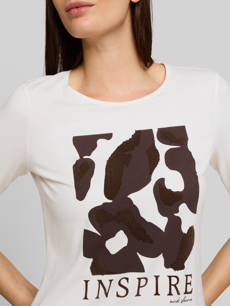 Tom Tailor Slim Fit T-Shirt mit Print - Whisper White