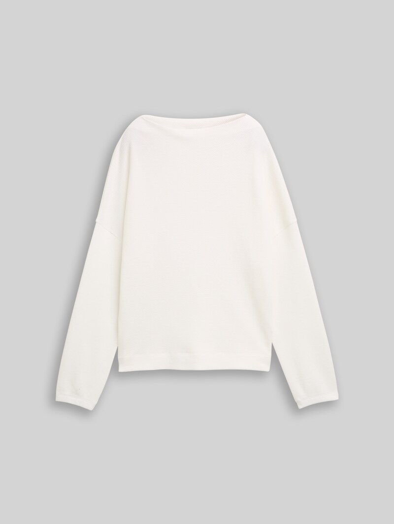 Tom Tailor Sweatshirt mit Stehkragen - Whisper White
