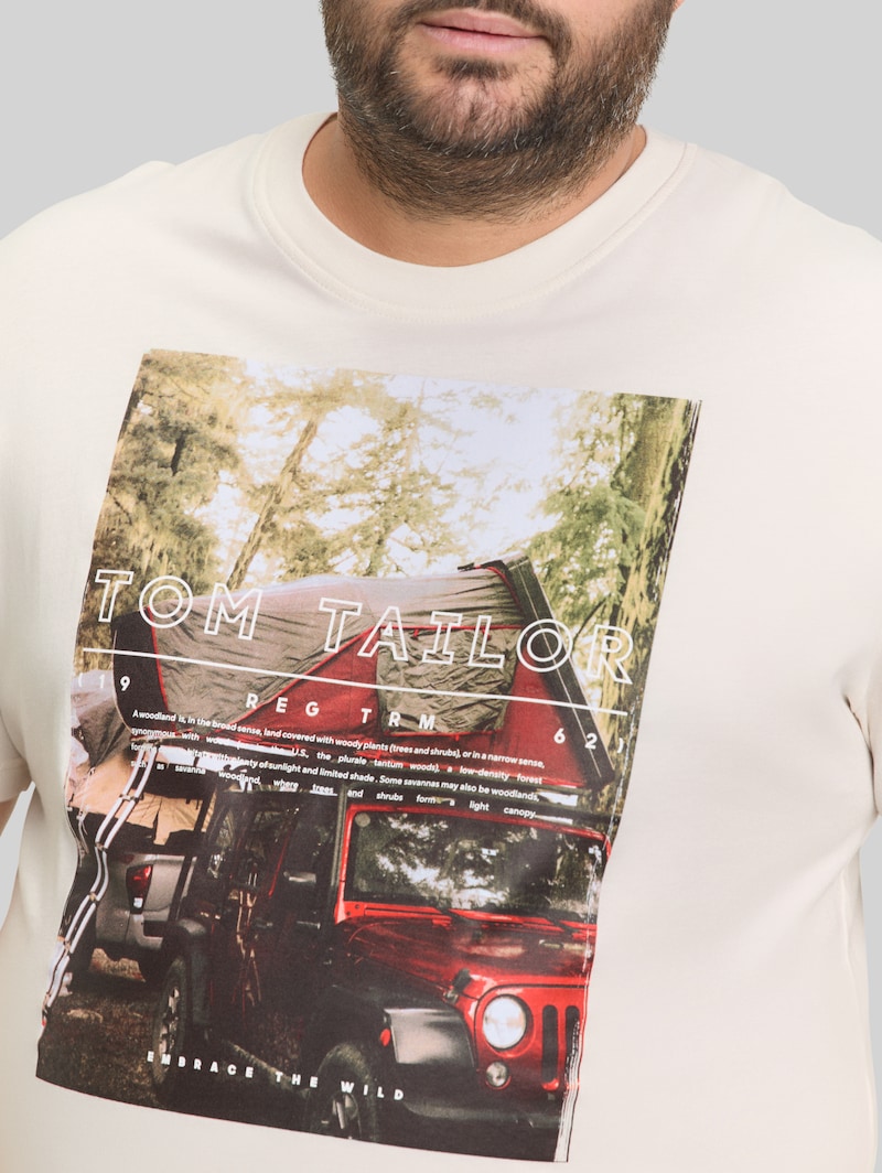 Tom Tailor Plus Size - T-Shirt mit Fotoprint - Gardenia White