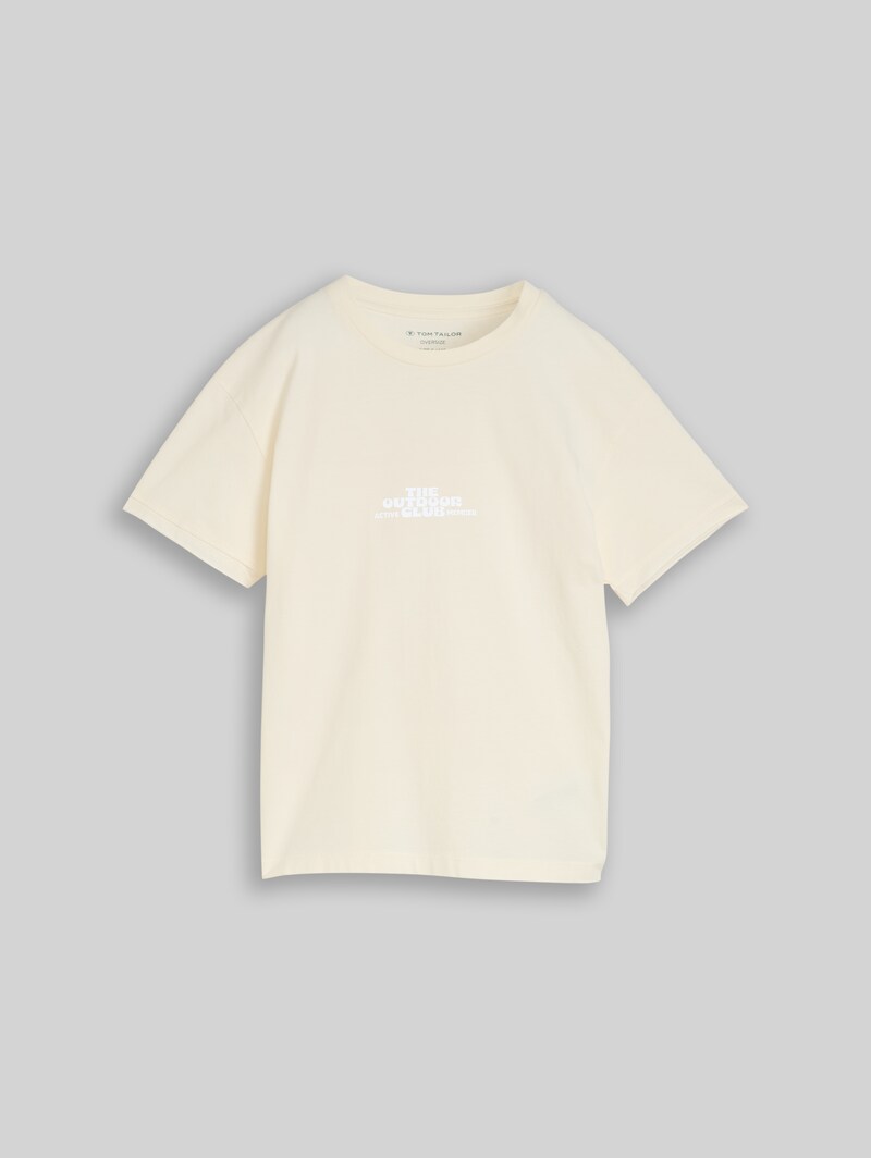 Tom Tailor Glow-in-the-Dark Oversize T-Shirt - Wool White