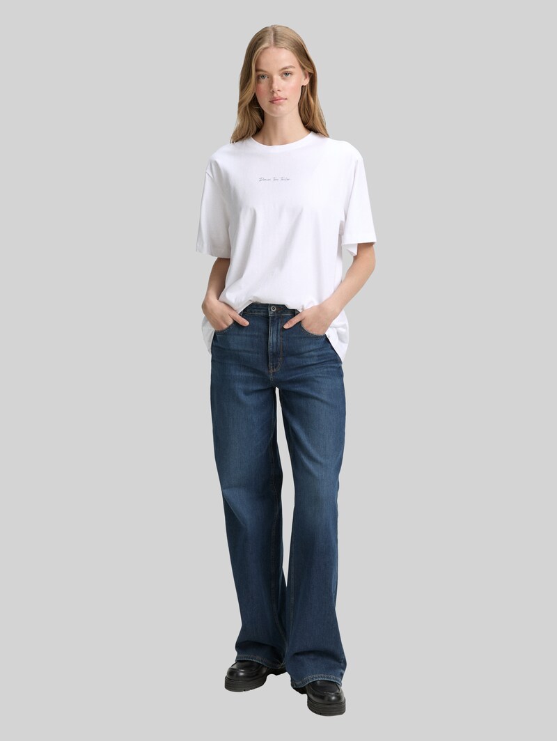 Tom Tailor Oversize T-Shirt mit Rückenprint - White