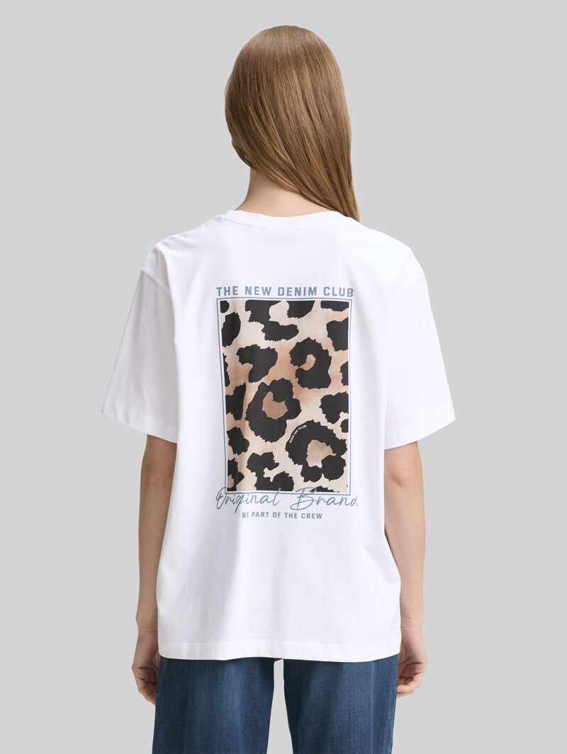 Tom Tailor Oversize T-Shirt mit Rückenprint - White
