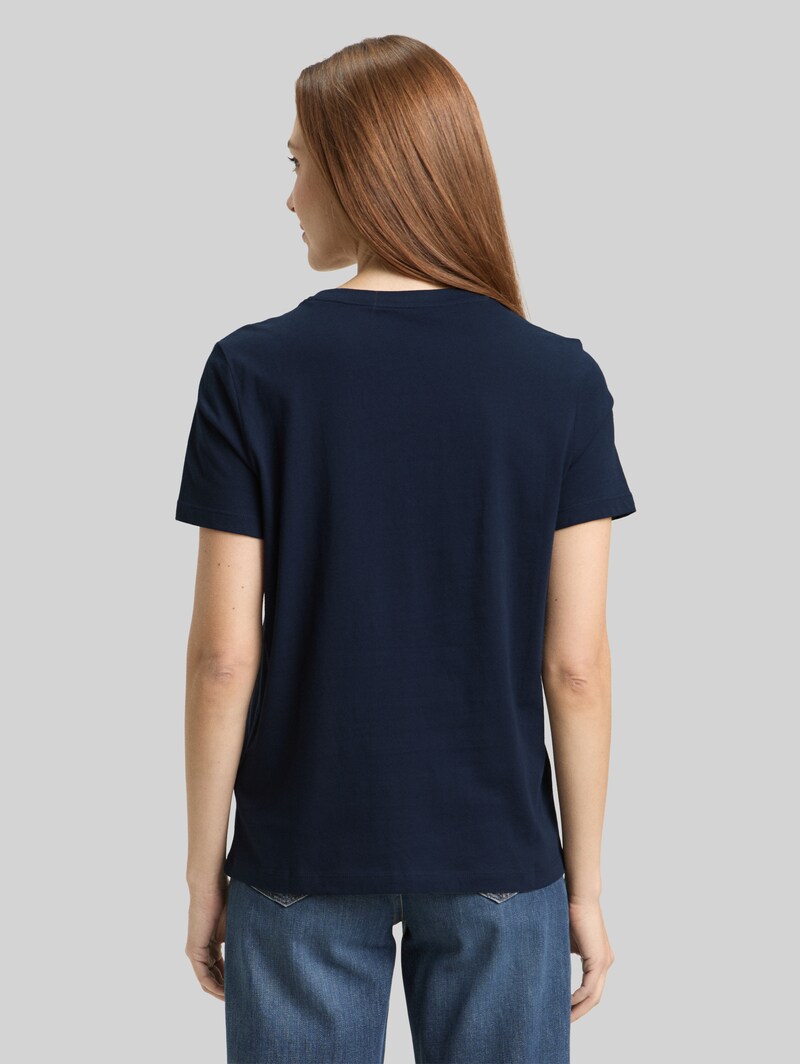 Tom Tailor T-Shirt mit Logo-Print - Sky Captain Blue