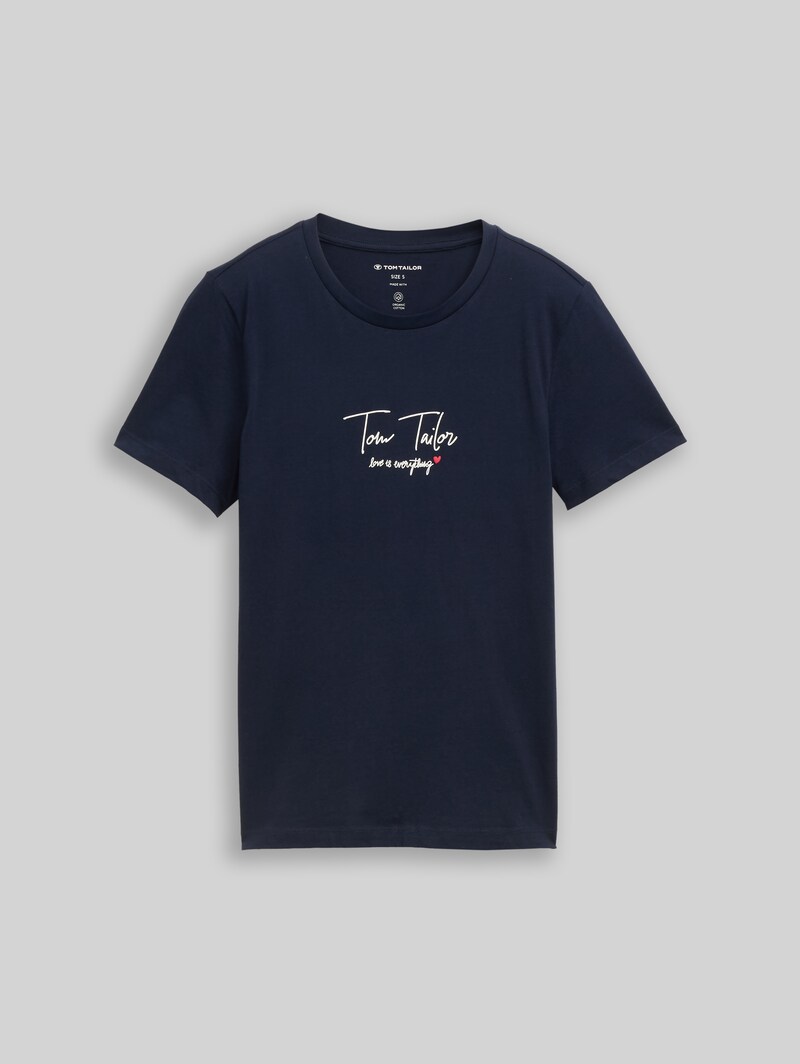 Tom Tailor T-Shirt mit Logo-Print - Sky Captain Blue