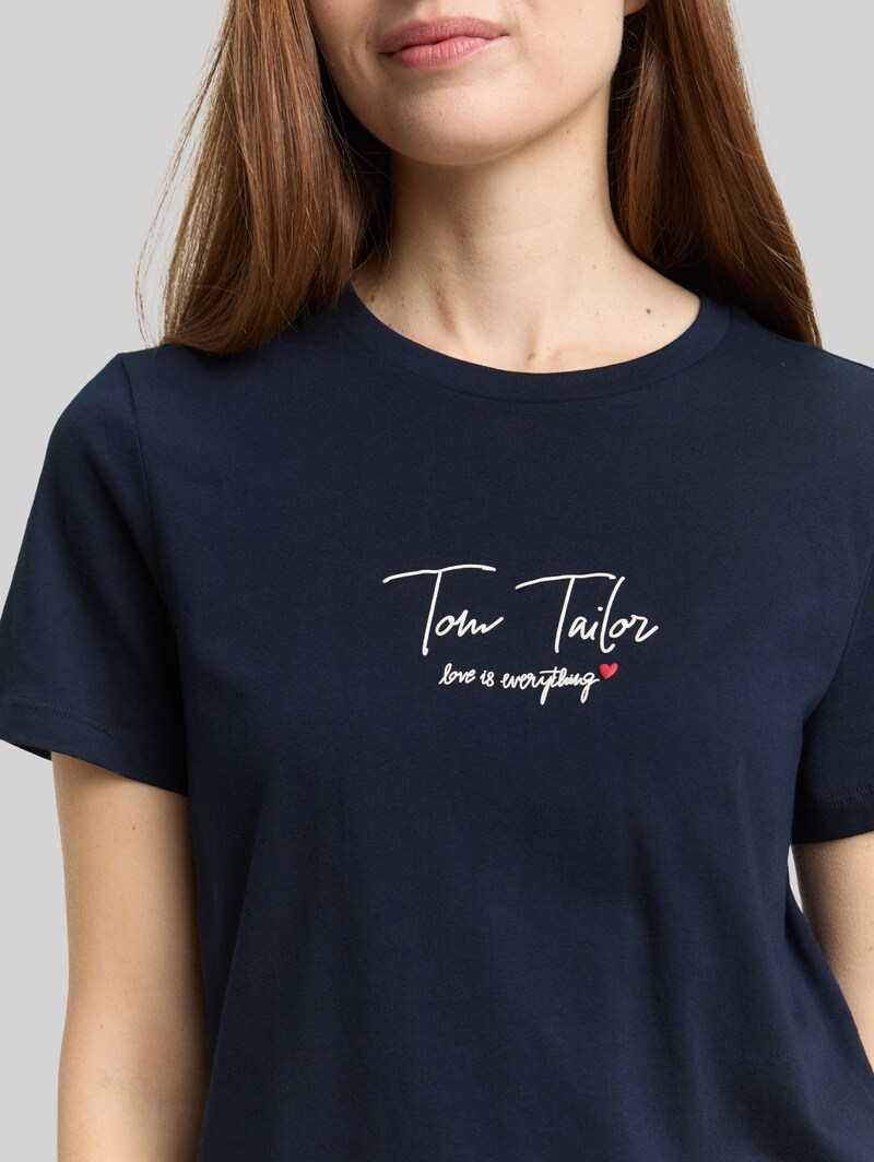 Tom Tailor T-Shirt mit Logo-Print - Sky Captain Blue