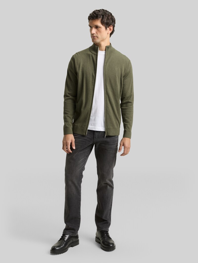 Tom Tailor Strickjacke mit Stehkragen - Tea Leaf Melange