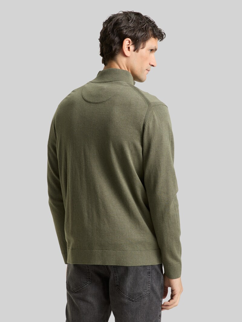 Tom Tailor Strickjacke mit Stehkragen - Tea Leaf Melange