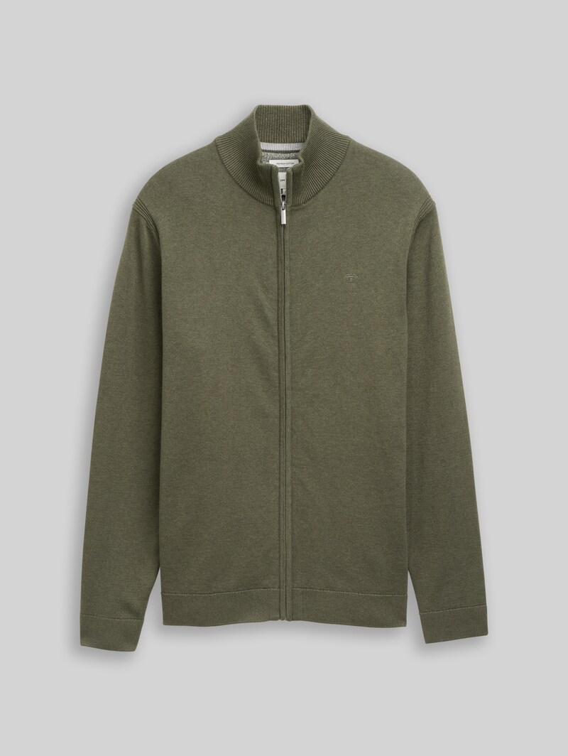 Tom Tailor Strickjacke mit Stehkragen - Tea Leaf Melange