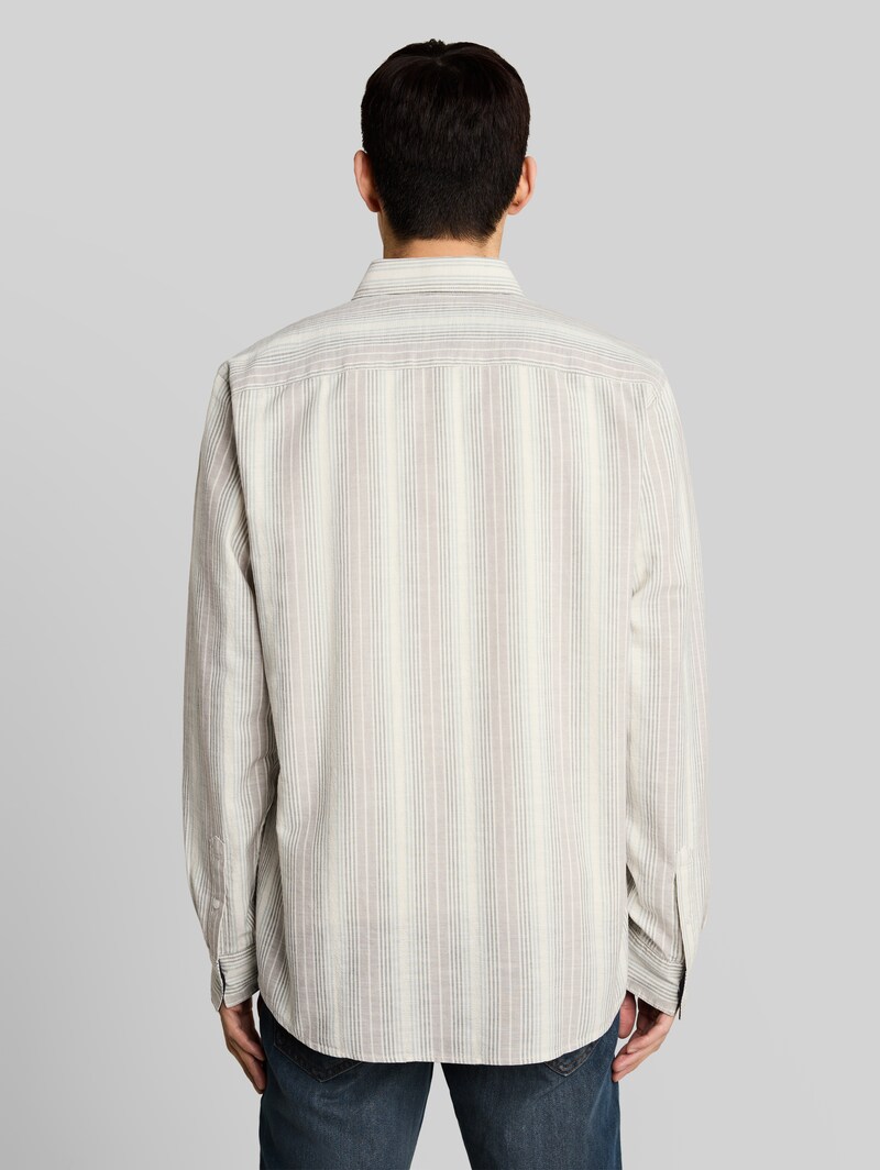 Tom Tailor Regular Fit Hemd mit Streifenmuster - Off White Multicolor Stripe