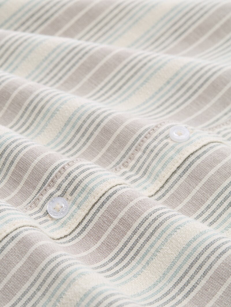 Tom Tailor Regular Fit Hemd mit Streifenmuster - Off White Multicolor Stripe