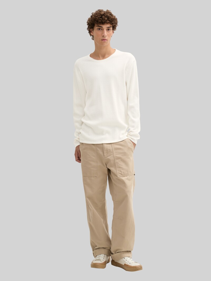 Tom Tailor Strickpullover aus Baumwolle - Wool White