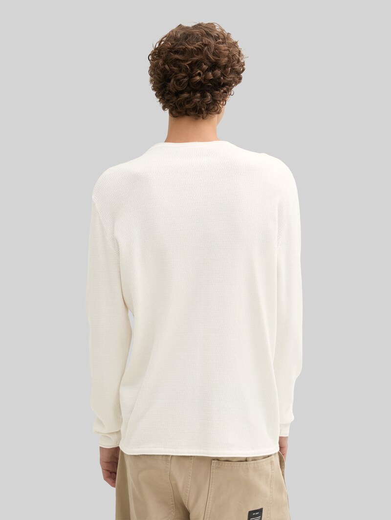 Tom Tailor Strickpullover aus Baumwolle - Wool White