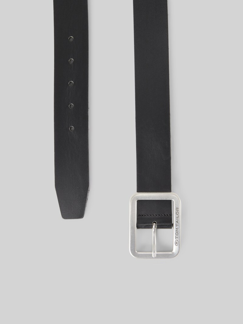 Tom Tailor TTTED Ledergürtel mit eckiger Dornschließe - Black Uni